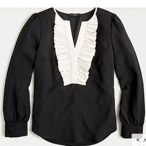 J crew black with rosy pink ruffles